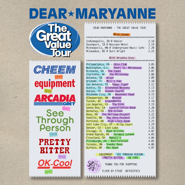 Dear Maryanne The Great Value Tour Poster 2026